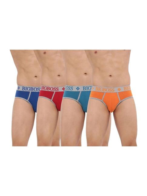 dollar bigboss assorted color cotton j-class techno briefs (pack of 4)