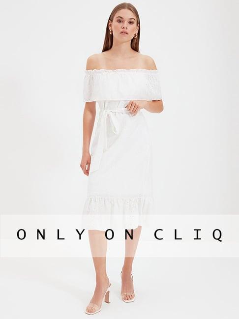 trendyol white a-line dress