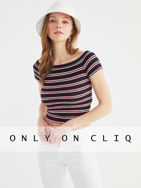 trendyol navy striped top