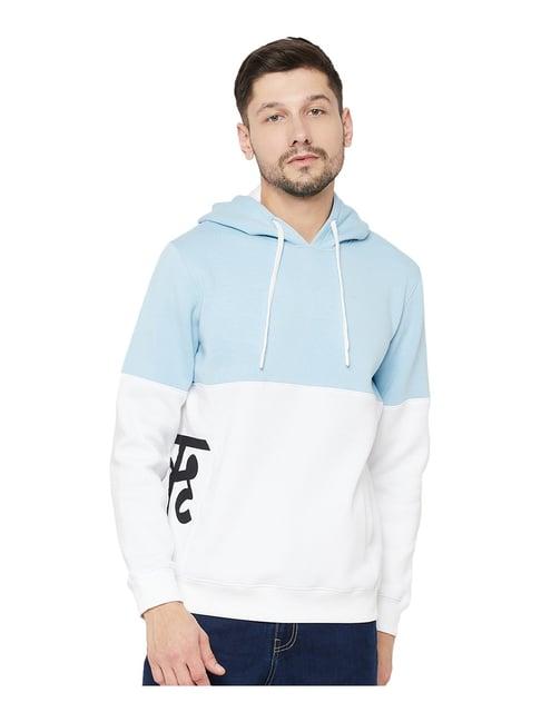 edrio blue & white hooded sweatshirt