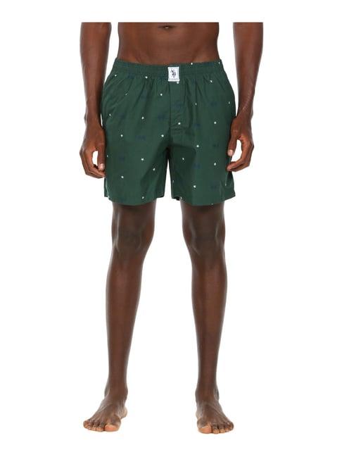 u.s. polo assn. dark green regular fit printed boxers