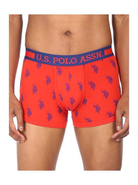 u.s. polo assn. orange cotton printed trunks