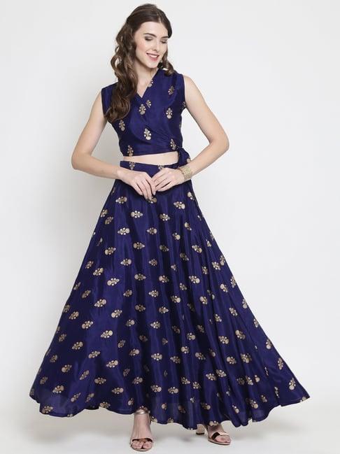 sera navy printed lehenga choli set