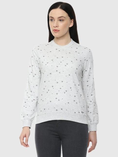 van heusen white geometric print sweatshirt