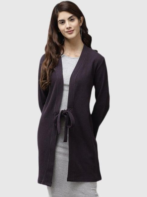 cayman violet self design long shrug