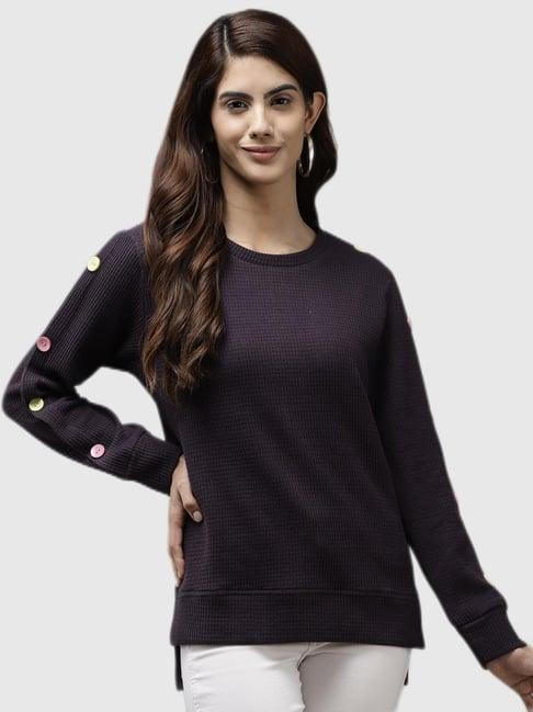 cayman violet self design sweatshirt