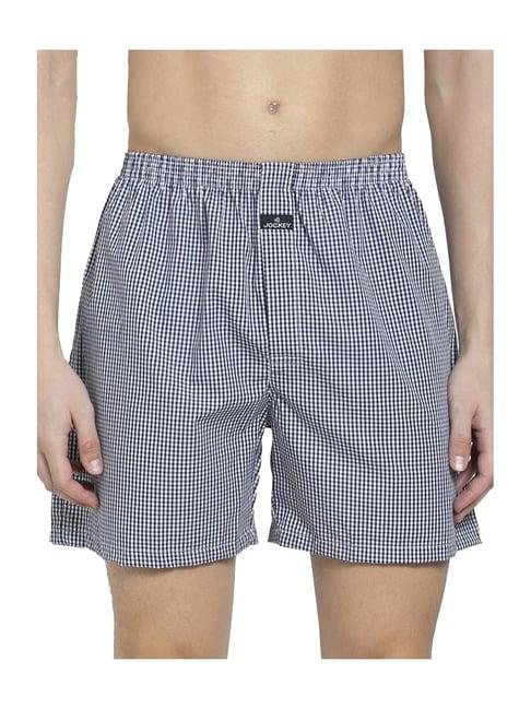 jockey blue checks boxer shorts