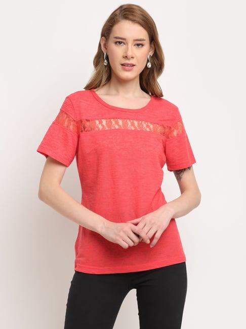 crozo by cantabil coral round neck top