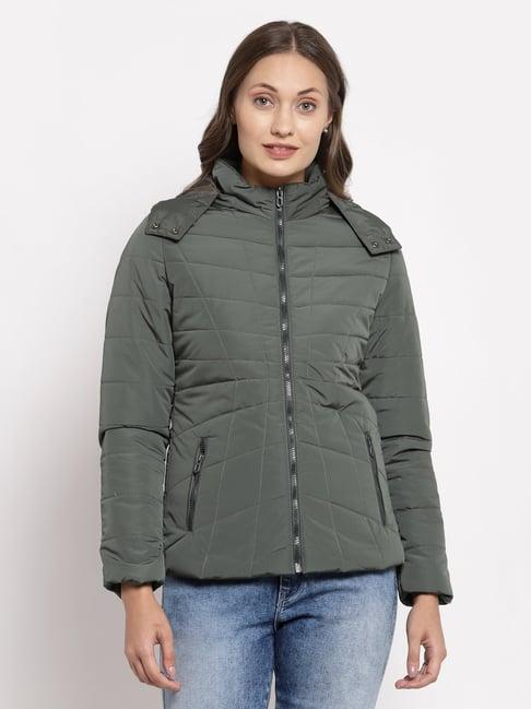 juelle green full sleeves hooded jacket