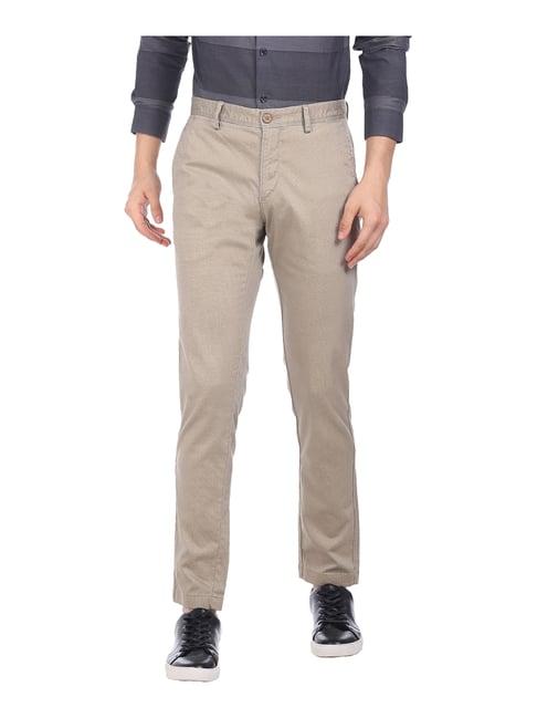 u.s. polo assn. beige regular fit flat front trousers