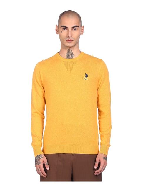 u.s. polo assn. yellow round neck sweater