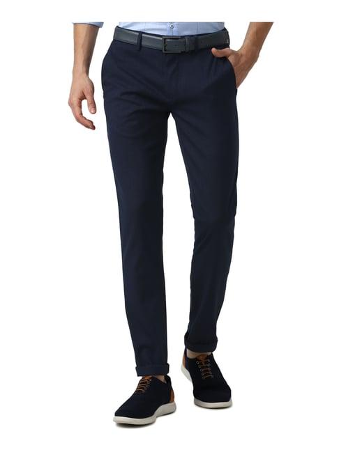 louis philippe sport navy slim fit trousers