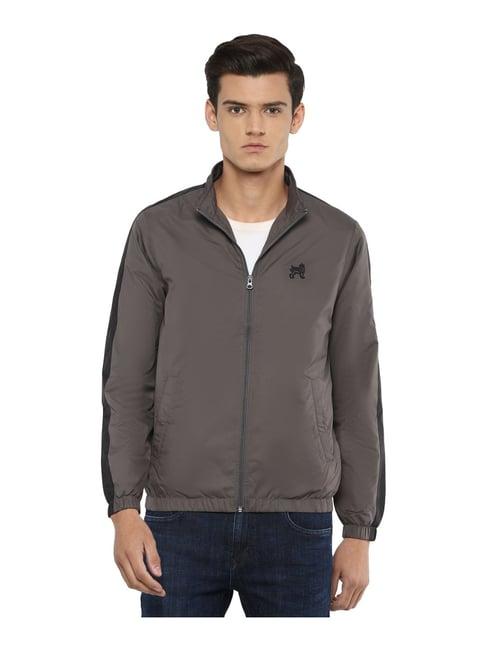 academy by van heusen grey slim fit colour block jacket