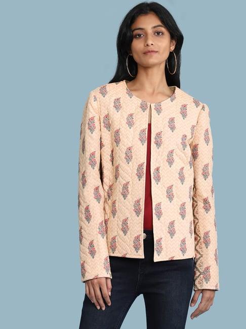 aarke ritu kumar peach floral jacket