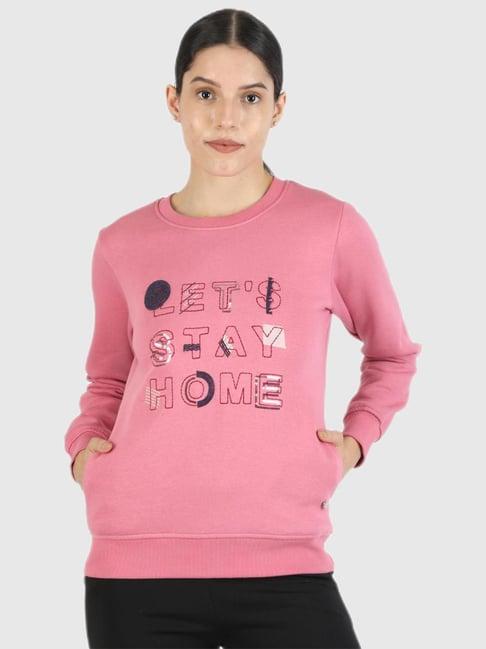 monte carlo pink embroidered sweatshirt