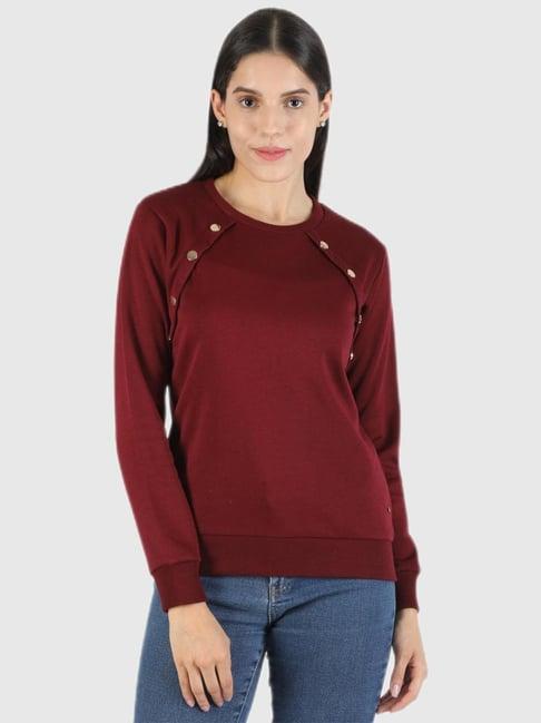 monte carlo maroon regular fit sweatshirt