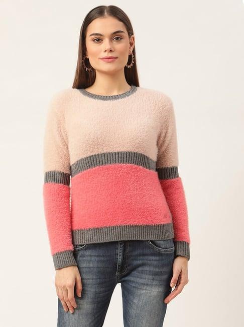 elle multicolor round neck sweater