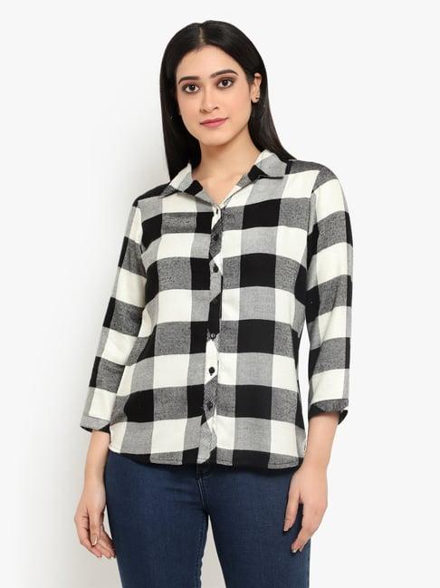 ayaany black & white check shirt