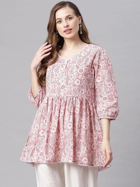 divena pink printed tunic