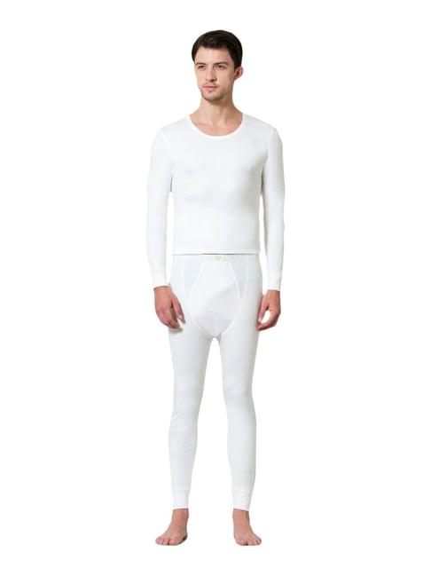 van heusen skinny fit warmtech extra warm solid thermal bottom - ivory