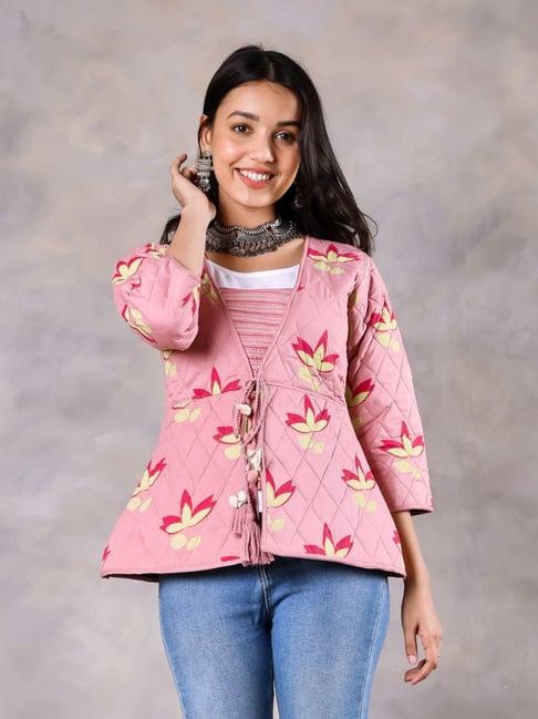 rustorange pink printed jacket