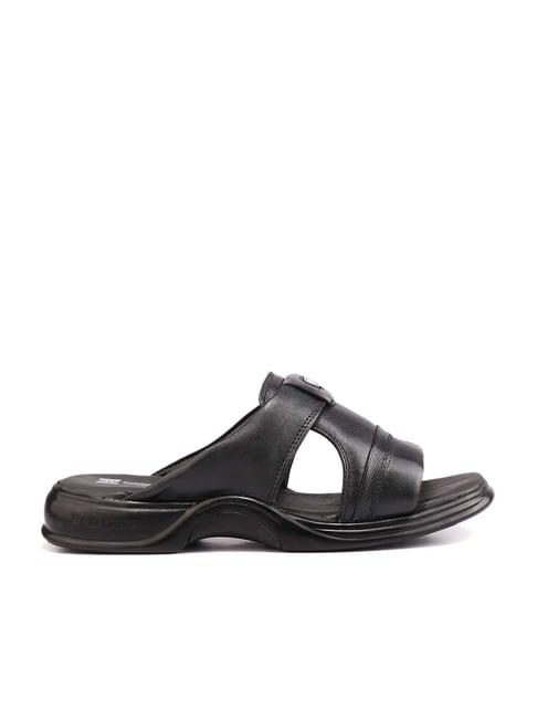 red chief men's black casual sandals