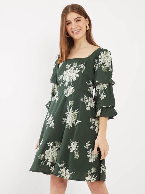 zink london olive floral print dress