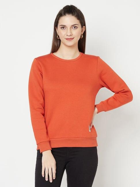 edrio orange round neck sweatshirt