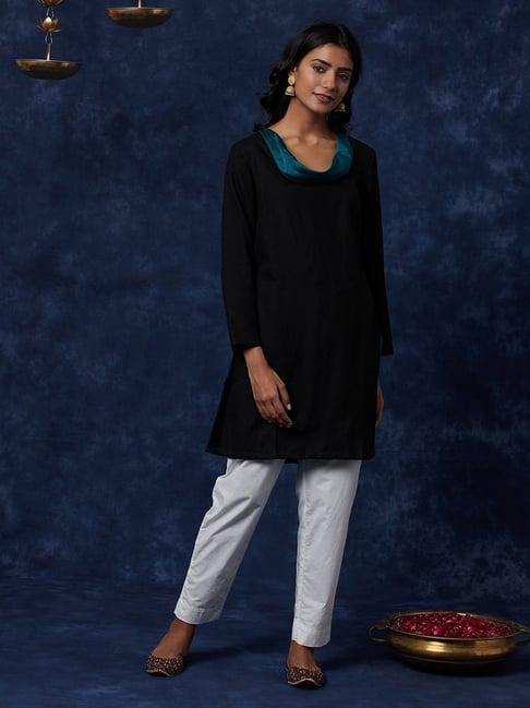 fabindia black regular fit tunic