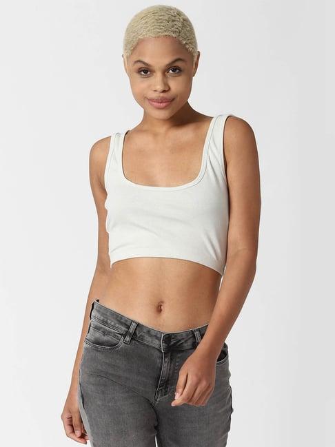 forever 21 white non wired non padded sports bra