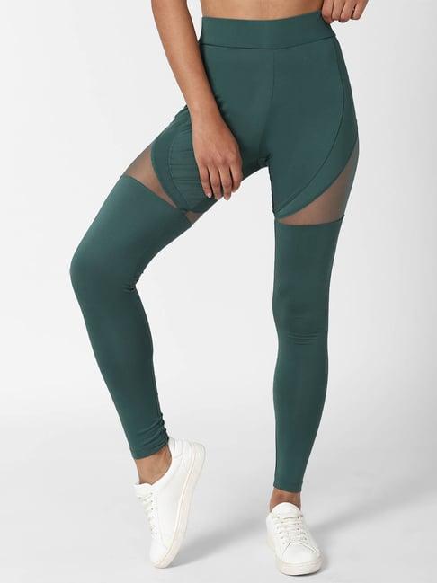 forever 21 green regular fit tights