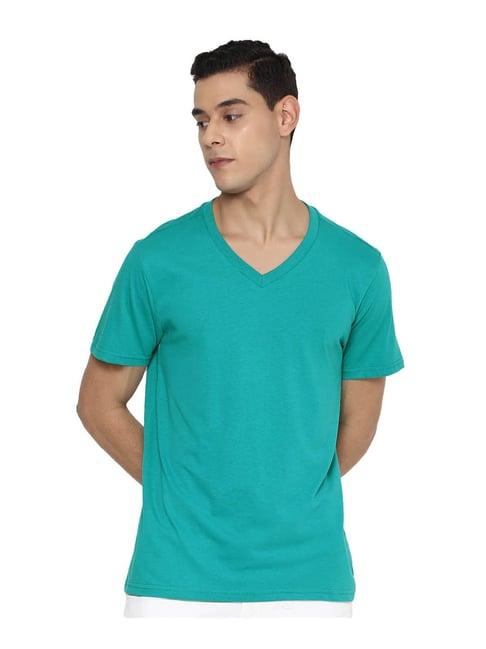 forever 21 teal regular fit t-shirt