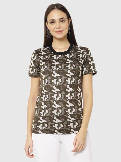 vimal jonney olive graphic print top