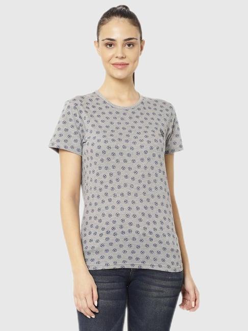 vimal jonney silver graphic print top