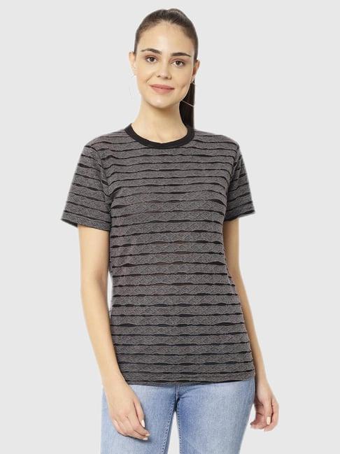 vimal jonney black stripes print top