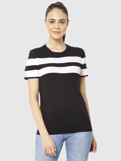 vimal jonney black stripes print top