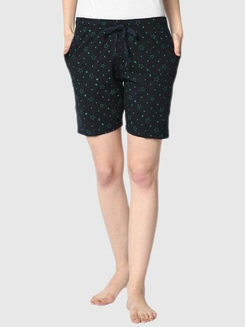 vimal jonney blue graphic print shorts