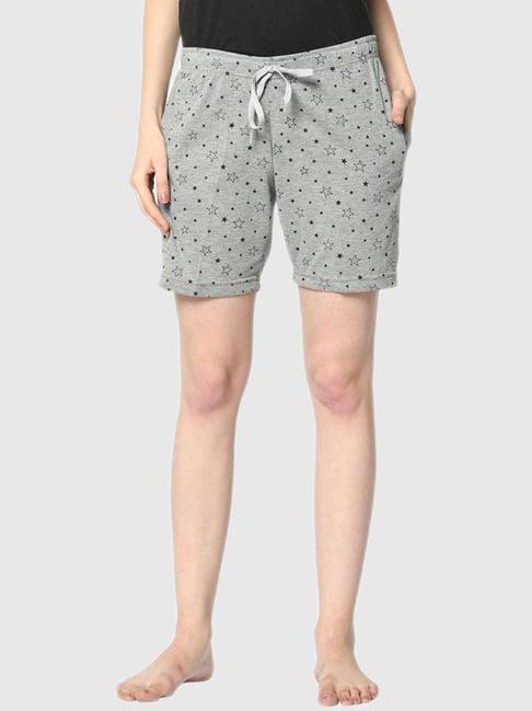 vimal jonney grey graphic print shorts