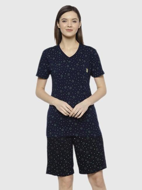 vimal jonney blue graphic print pajama set