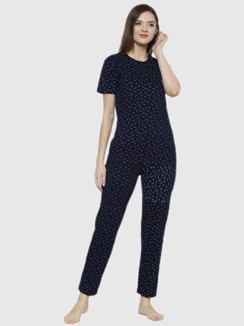 vimal jonney blue graphic print pajama set