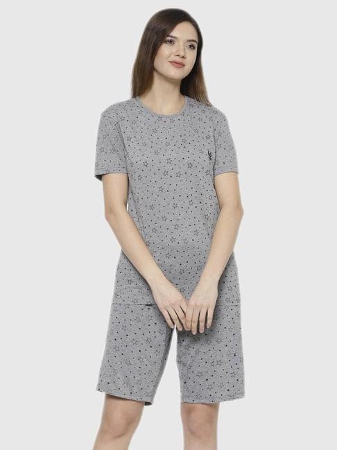 vimal jonney grey graphic print pajama set