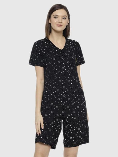 vimal jonney black graphic print pajama set