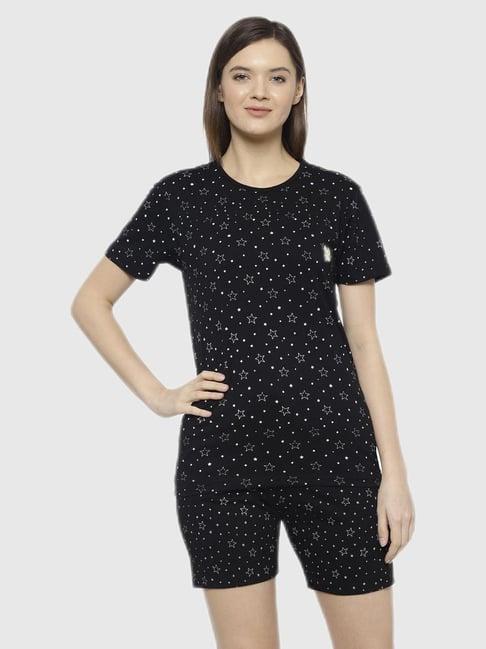 vimal jonney black graphic print pajama set