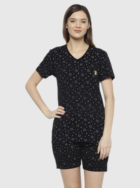 vimal jonney black graphic print pajama set