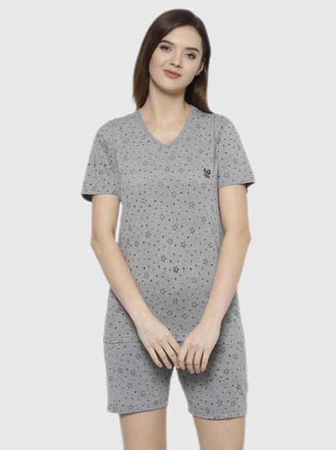 vimal jonney grey graphic print pajama set