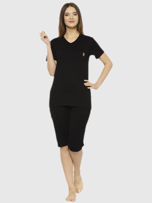 vimal jonney black regular fit pajama set