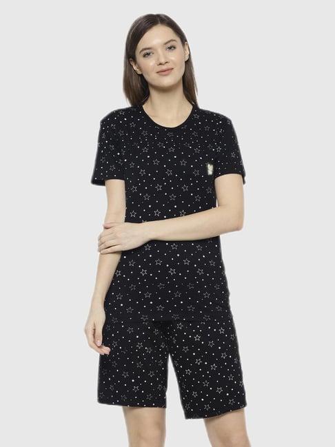 vimal jonney black graphic print pajama set