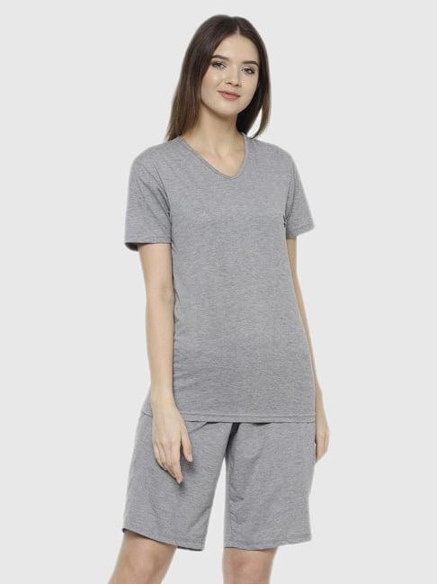 vimal jonney grey regular fit pajama set