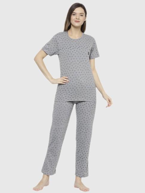 vimal jonney grey graphic print pajama set