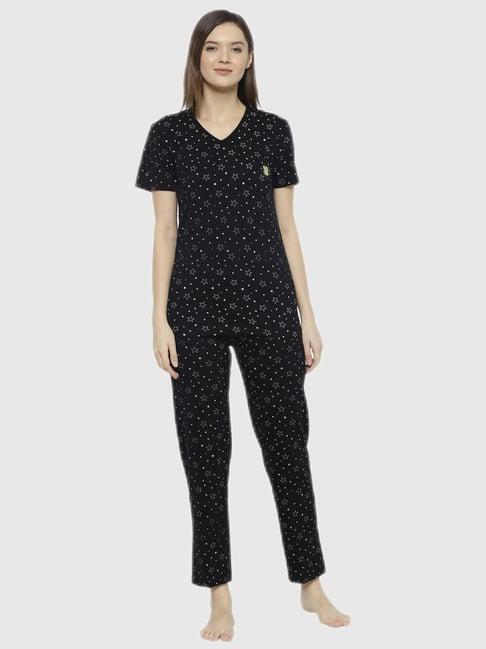 vimal jonney black graphic print pajama set